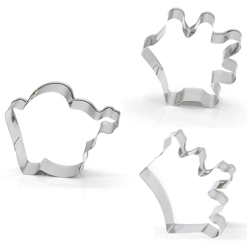 Comais Crown Cookie Cutter Set of 3 pcs, Stainless Steel Princess Crown Shaped Fondant Cutters Baking Molds - Image 5